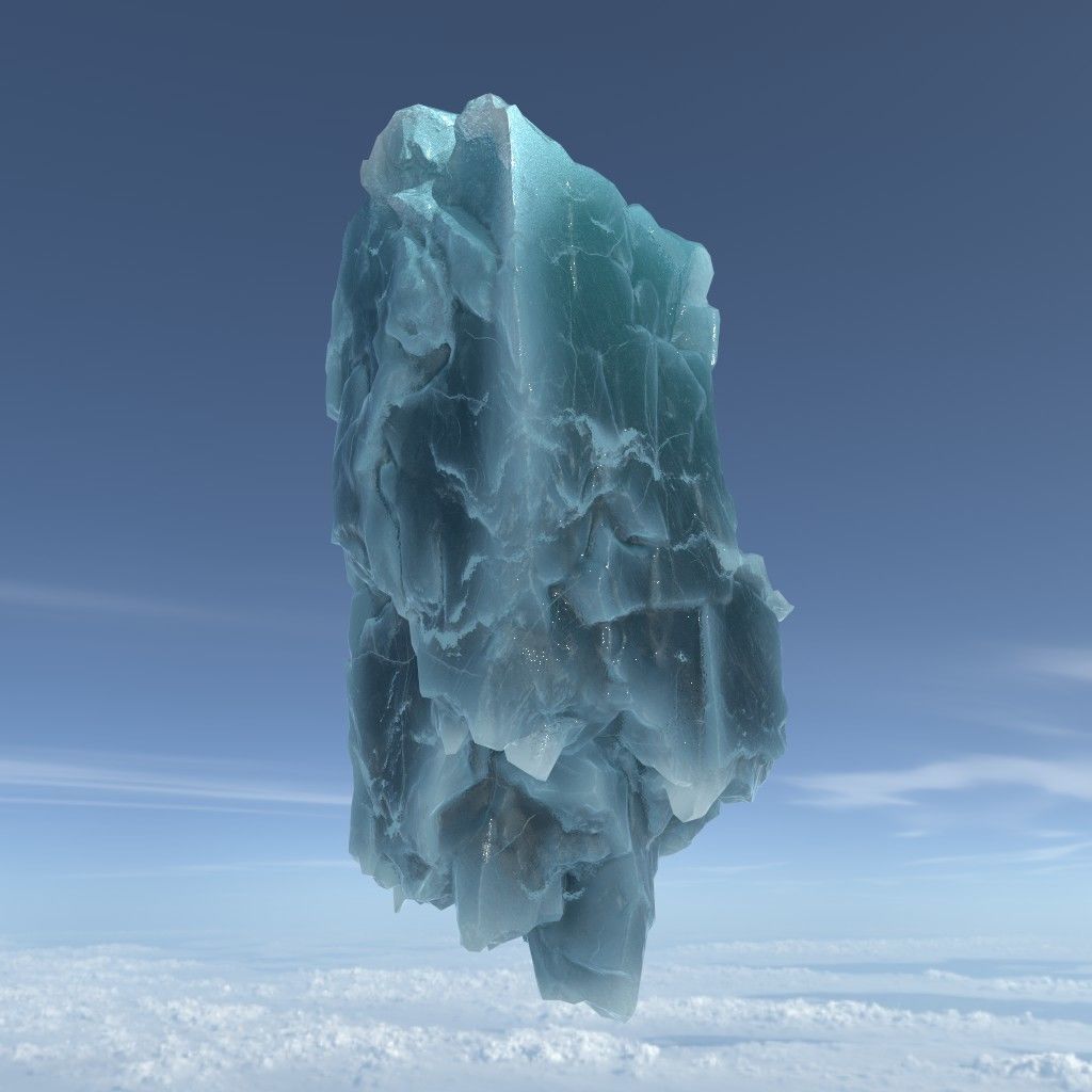 Low poly Floating Frozen Iceberg 211207 Low-poly 3D model_1