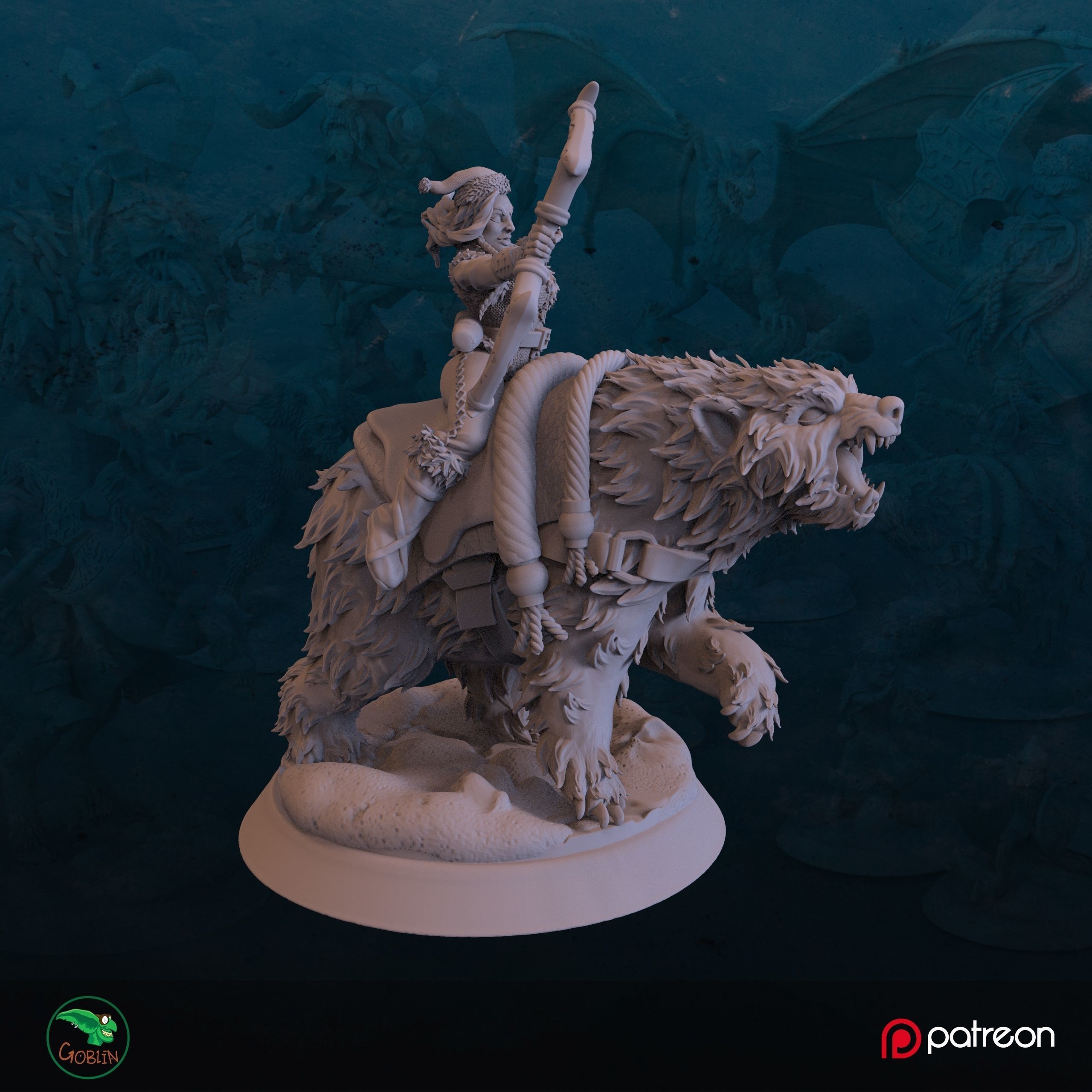 Elf Rider - Christmans Hunt 3D print model_1