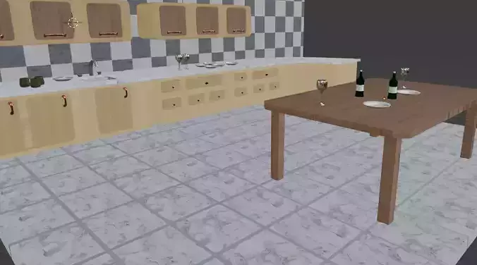 Kitchen Classic low poly Kitchen