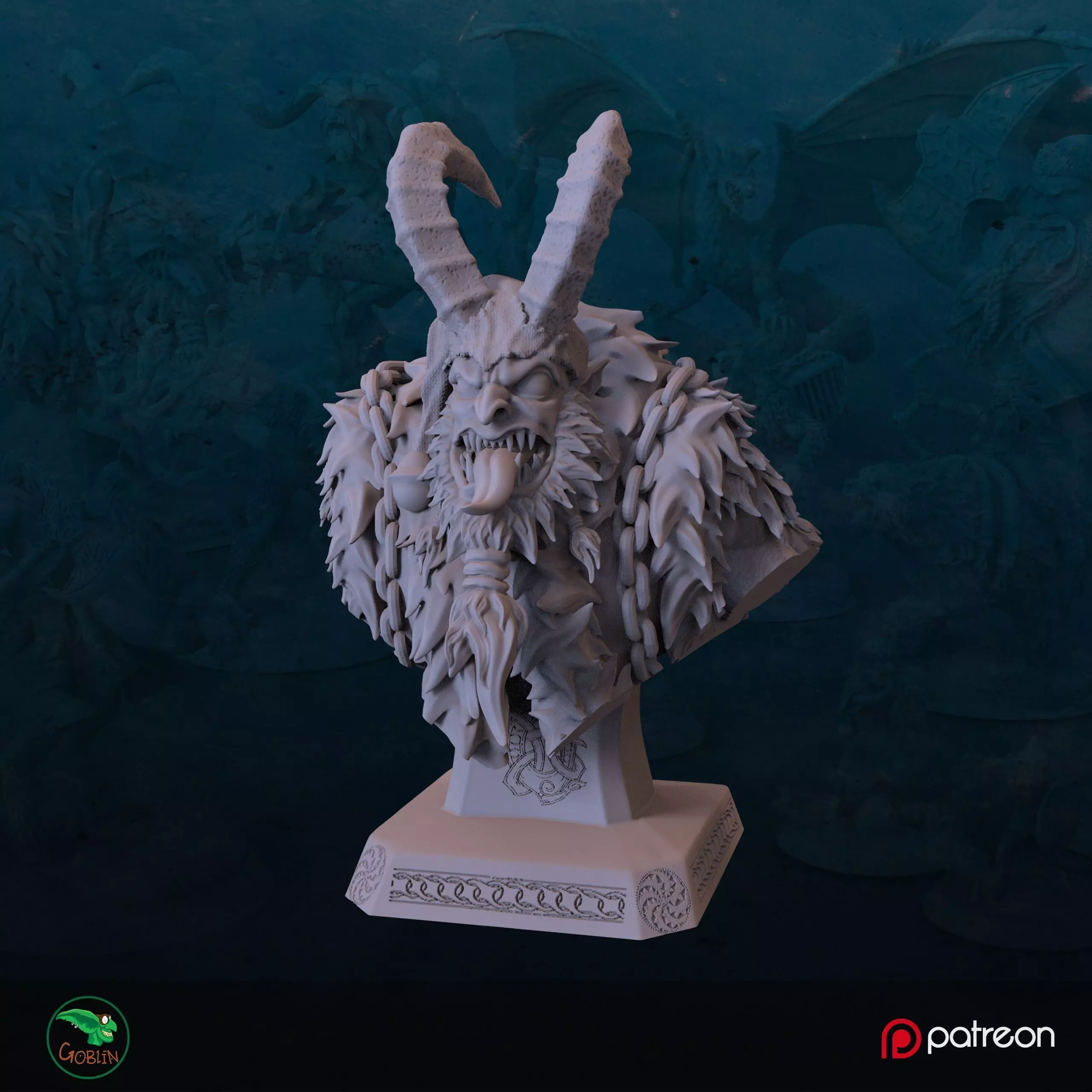 Krampus Bust - Christmans Hunt 3D print model_0