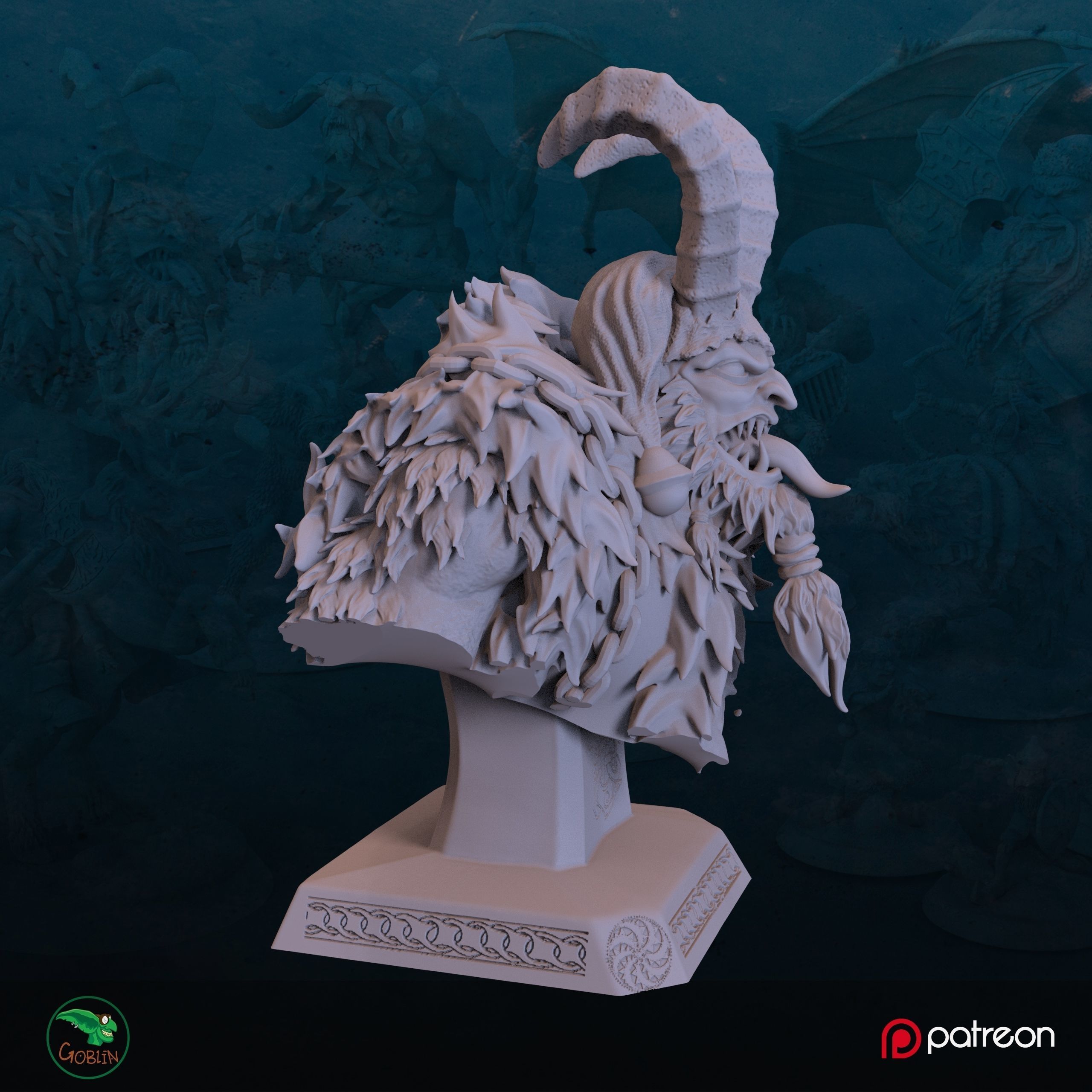 Krampus Bust - Christmans Hunt 3D print model_1
