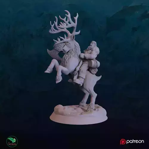 Santa Barbarian w Mount - Christmans Hunt 3D print model