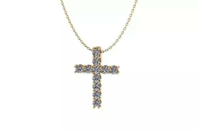 Prong Set Diamond Cross Pendant Four Crosses Included