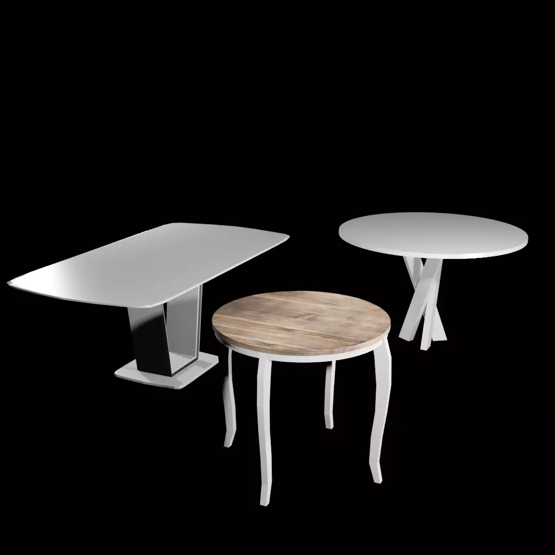 Collection of tables Low-poly 3D model_0