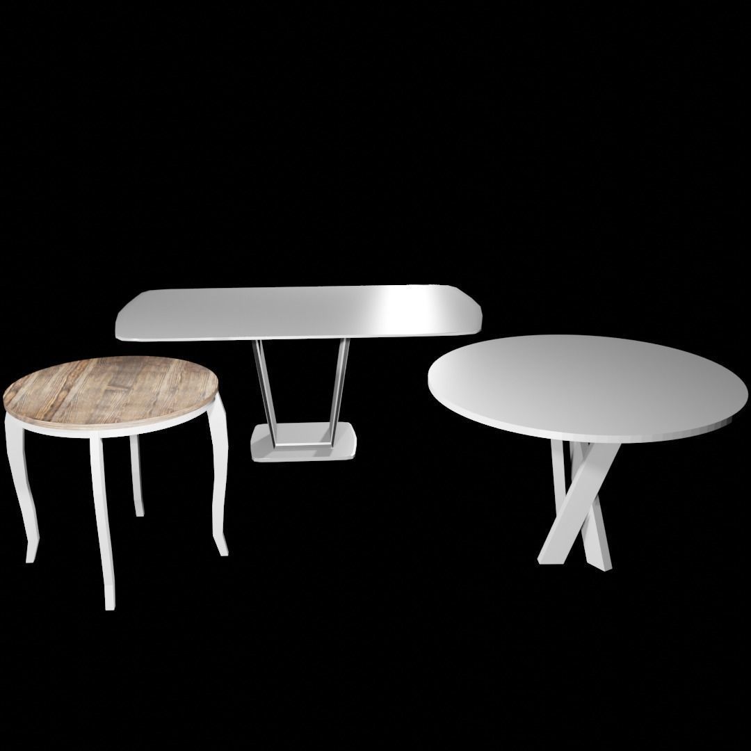 Collection of tables Low-poly 3D model_1