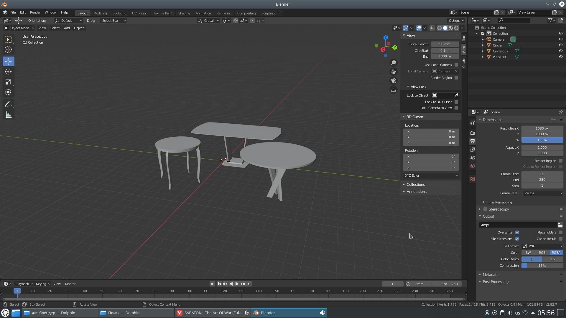 Collection of tables Low-poly 3D model_2