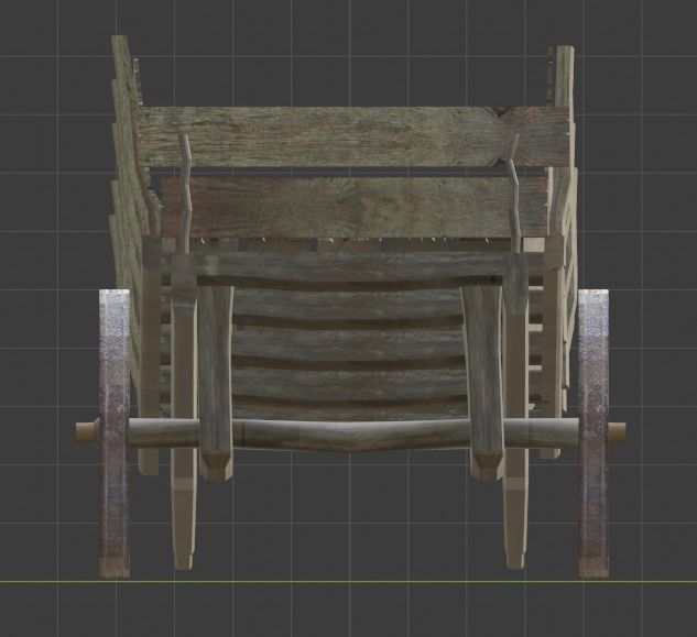 Wooden Cart Free low-poly 3D model_14