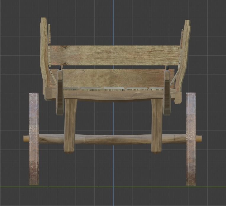 Wooden Cart Free low-poly 3D model_7