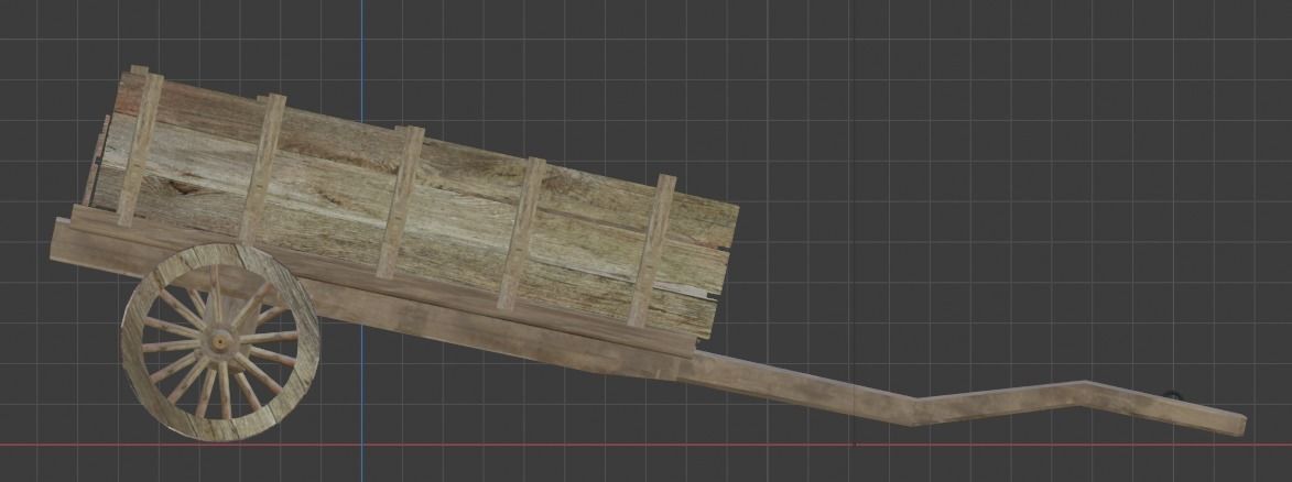 Wooden Cart Free low-poly 3D model_9
