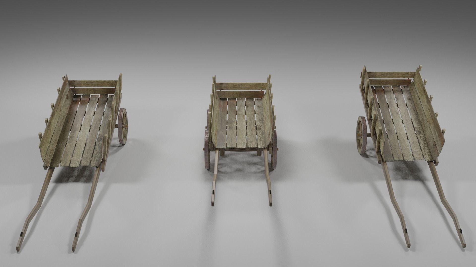 Wooden Cart Free low-poly 3D model_4