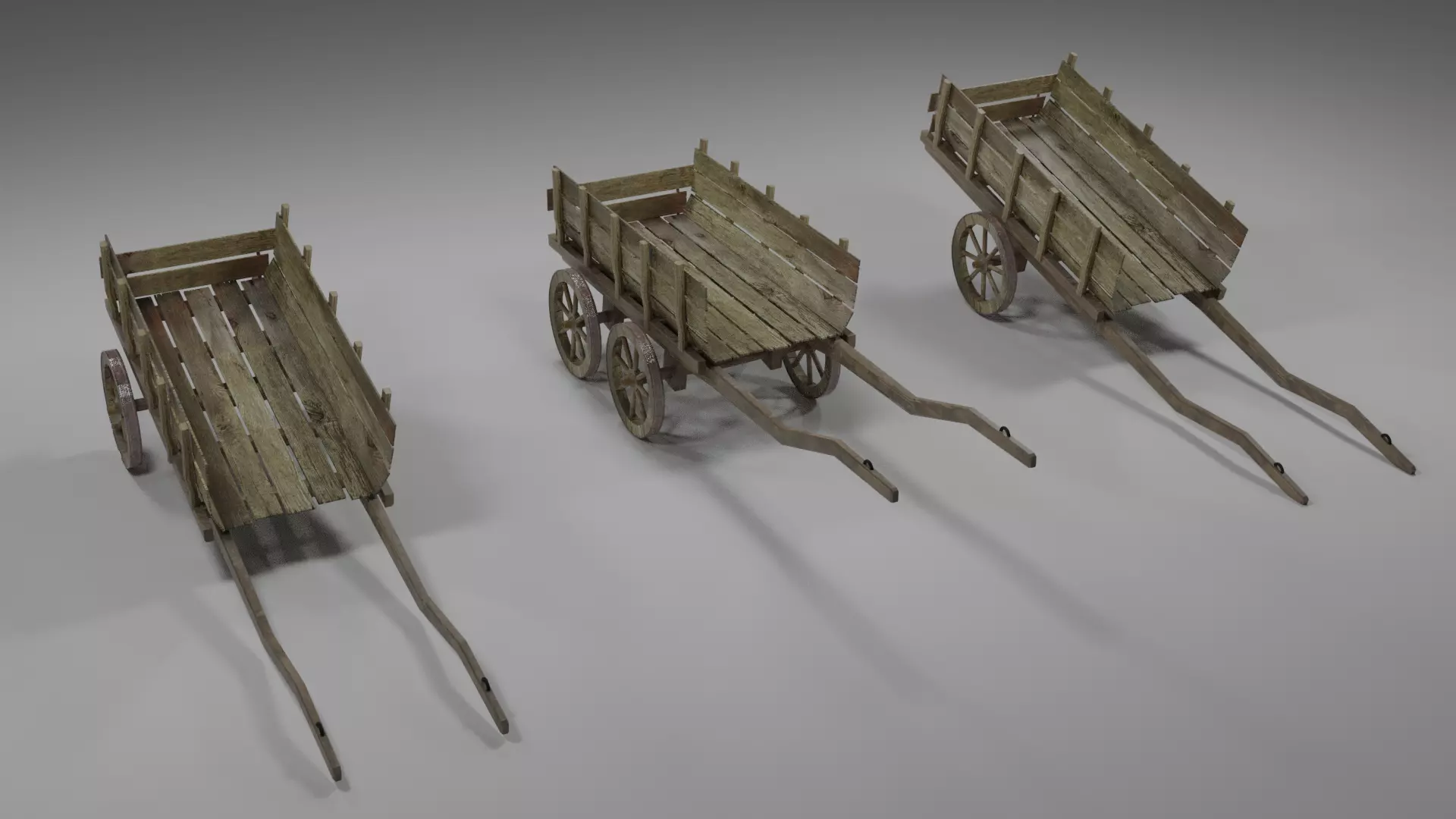 Wooden Cart Free low-poly 3D model_0