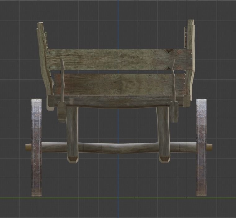 Wooden Cart Free low-poly 3D model_8