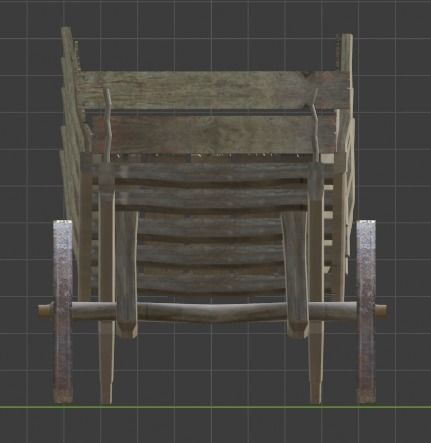 Wooden Cart Free low-poly 3D model_11