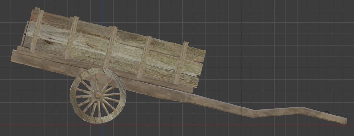 Wooden Cart Free low-poly 3D model_12