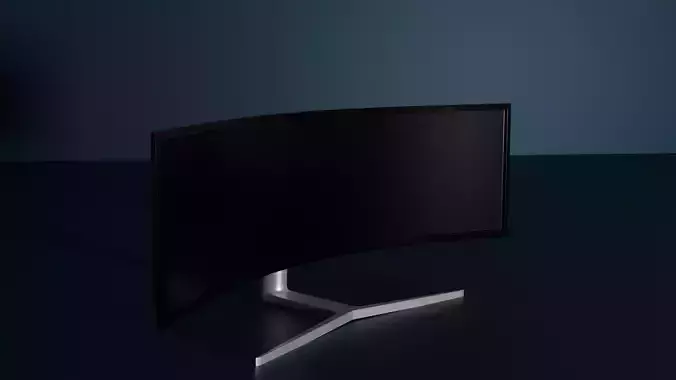 low poly Curved monitor