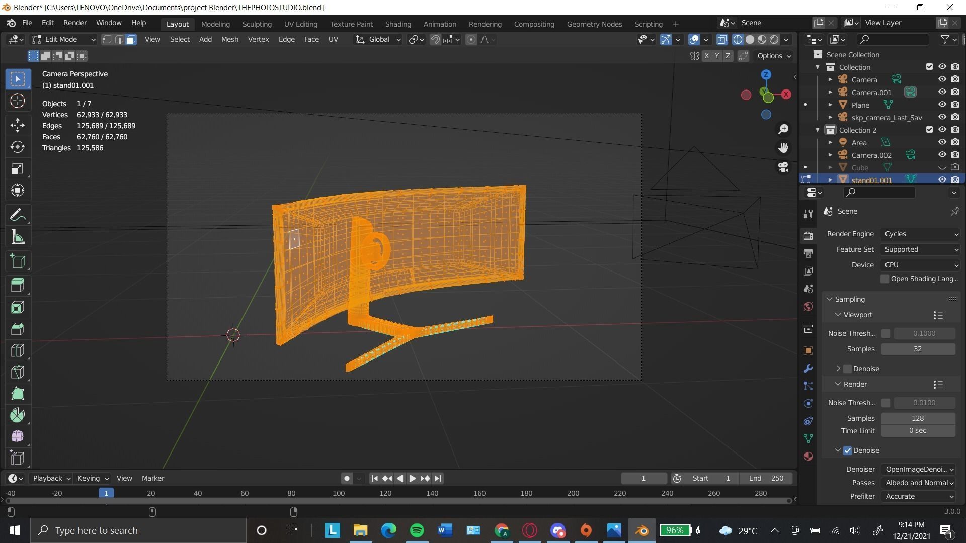 low poly Curved monitor Free 3D model_4