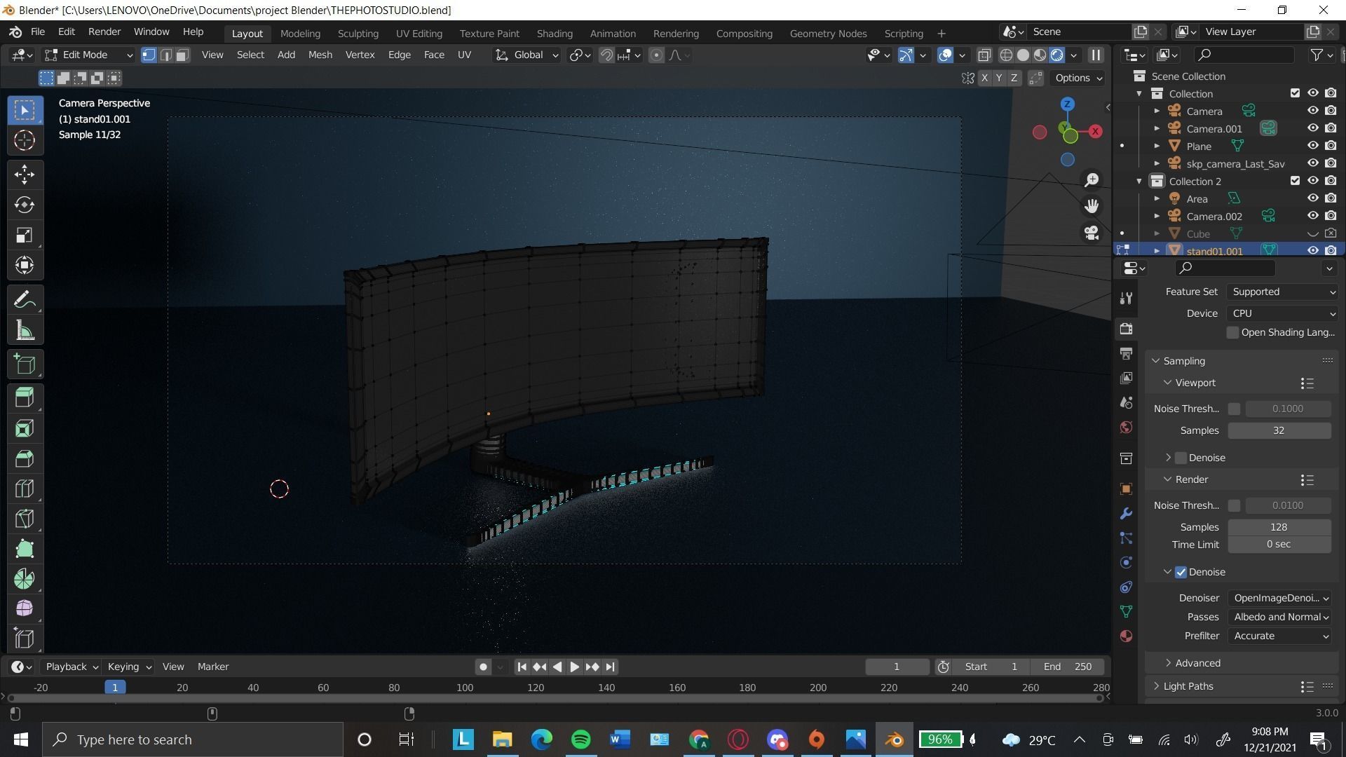 low poly Curved monitor Free 3D model_3