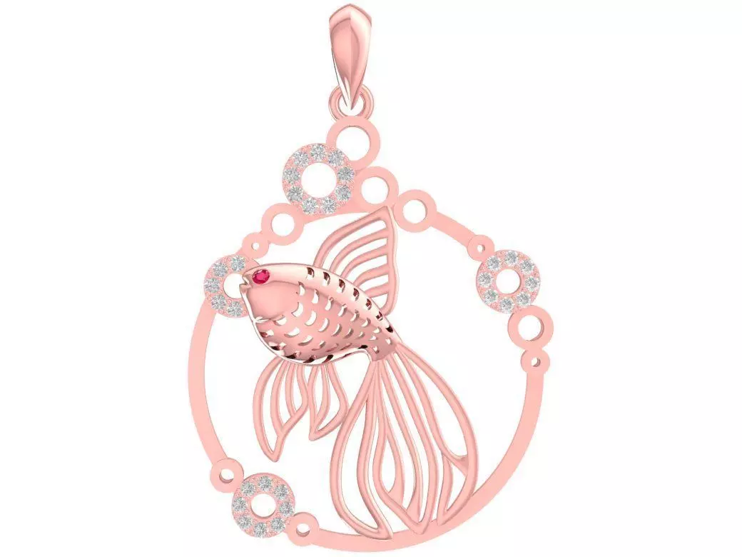 Betta Fish Artistic Pendant 3D Model 3001 3D print model