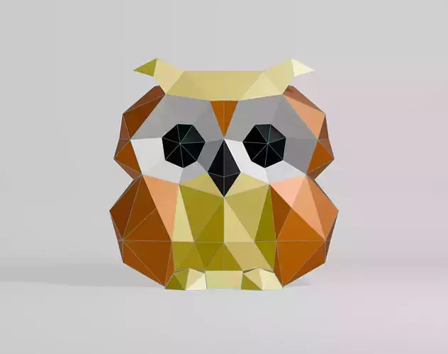 Polygonal Lucky Owl Low-poly 3D model