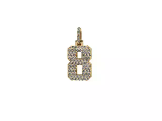 Custom Varsity Diamond Number Pendant