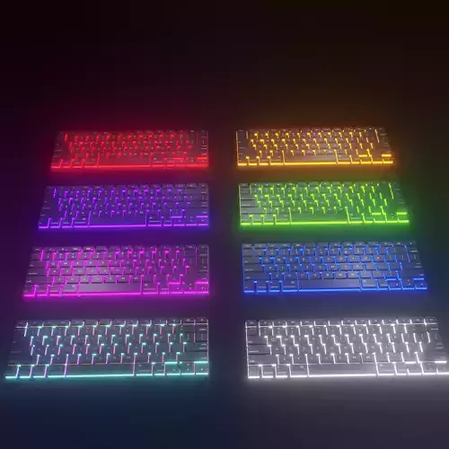 Collection of glowing keyboards 3D model