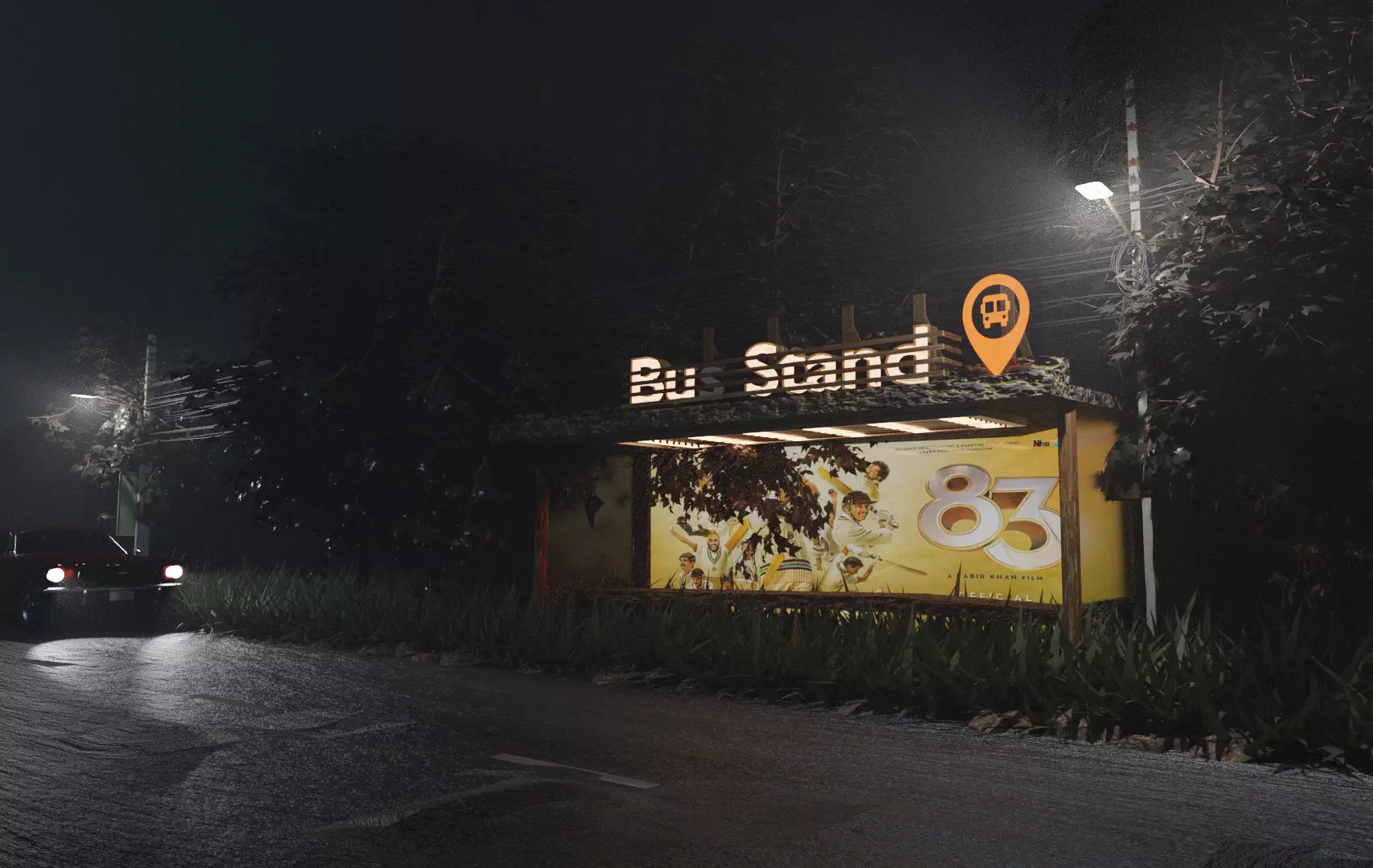 BUS STAND  3D model_0