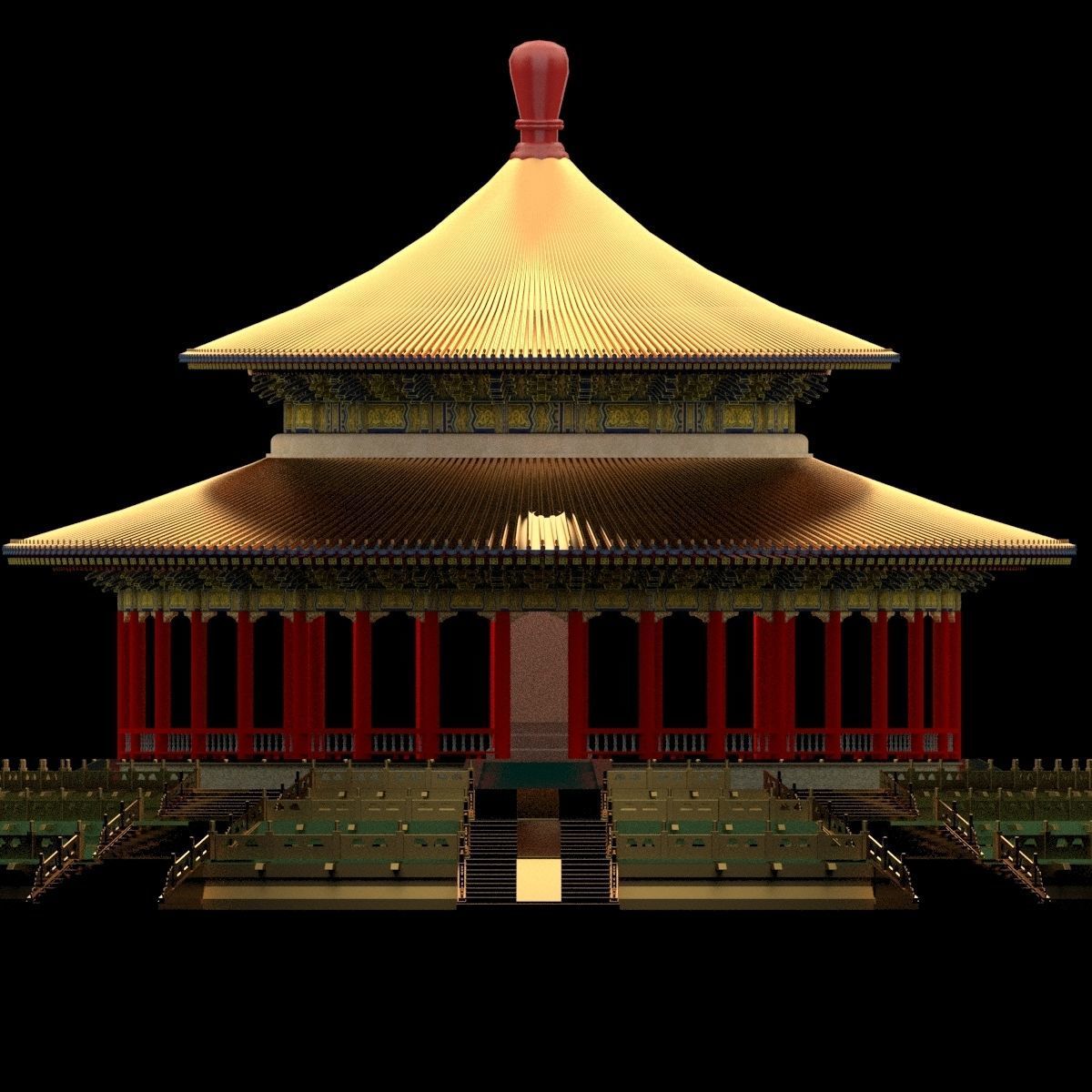 Chinese ancient pavilion   3D model_3
