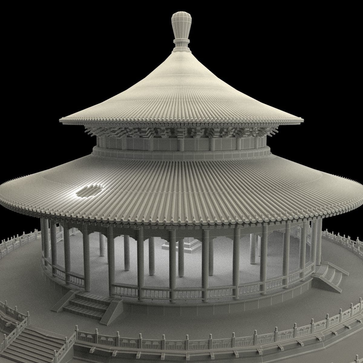 Chinese ancient pavilion   3D model_7