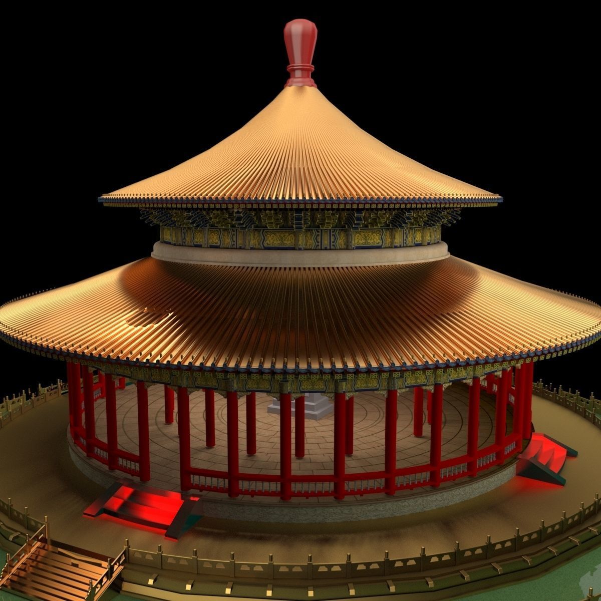 Chinese ancient pavilion   3D model_2