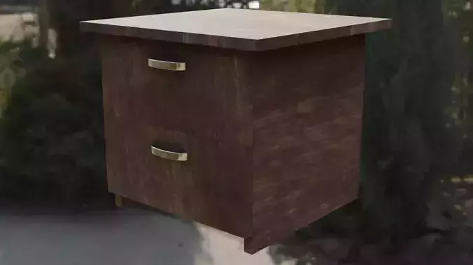 nightstand wooden cabinet with two drawers