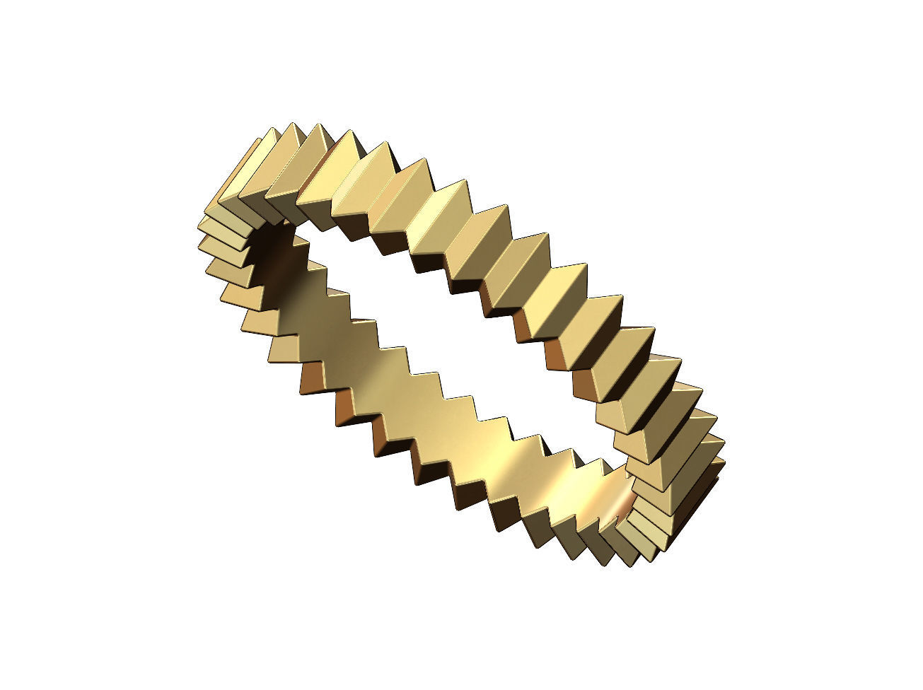 Geometric baguette stacker ring US sizes 4to8 3D print model_1