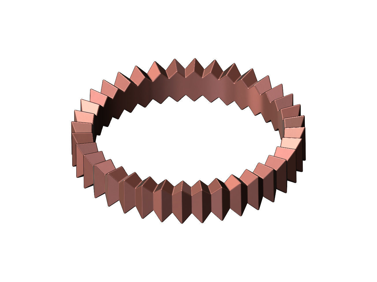 Geometric baguette stacker ring US sizes 4to8 3D print model_7