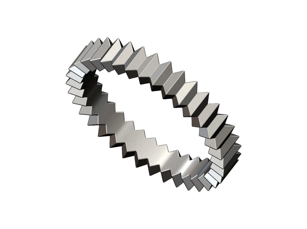 Geometric baguette stacker ring US sizes 4to8 3D print model_8