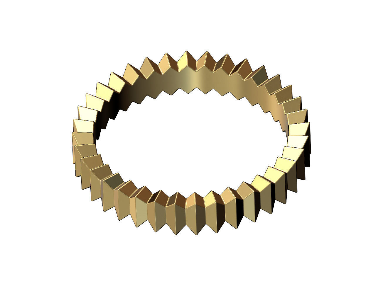 Geometric baguette stacker ring US sizes 4to8 3D print model_2