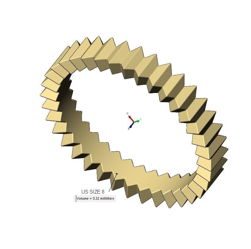 Geometric baguette stacker ring US sizes 4to8 3D print model_14