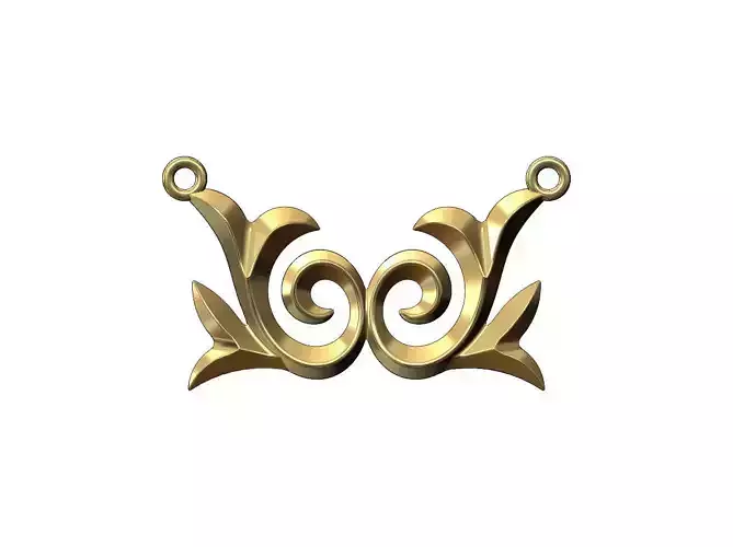 Antique floral scroll pendant 3D model 3D printable | CGTrader