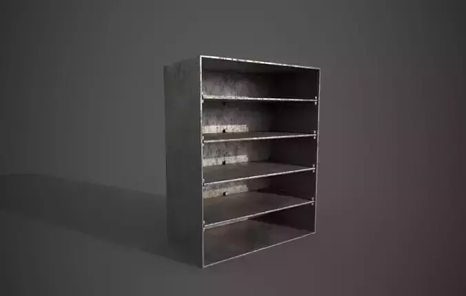 Low poly old iron shelves