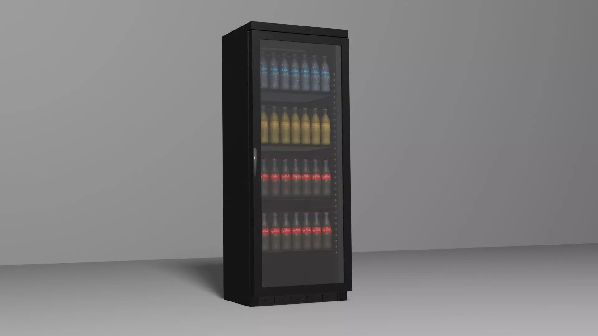 Beverage Fridge Low-poly 3D model_0