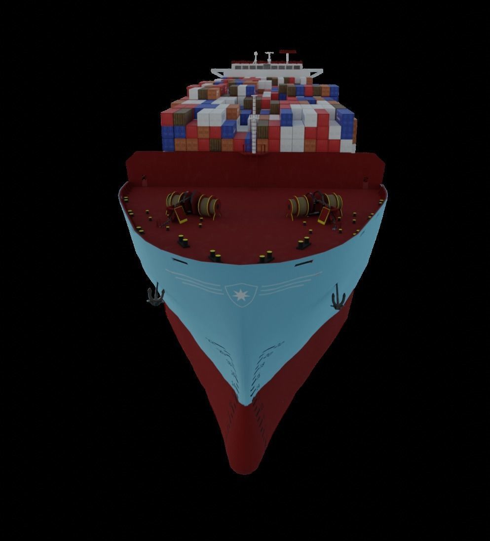 Container ship 3D model_5