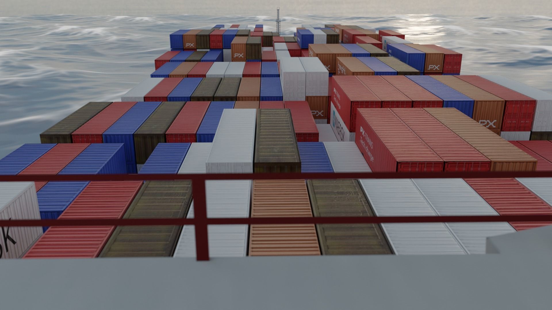 Container ship 3D model_11