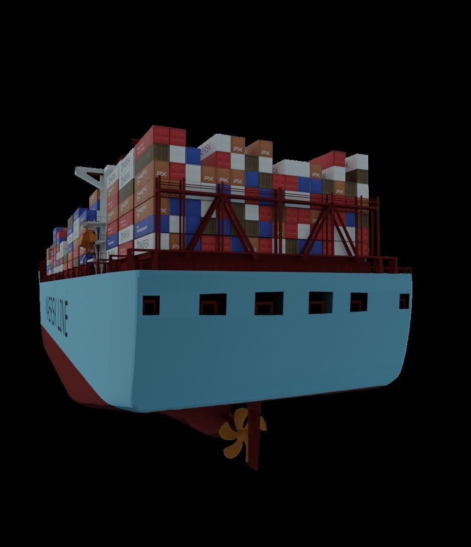 Container ship 3D model_7