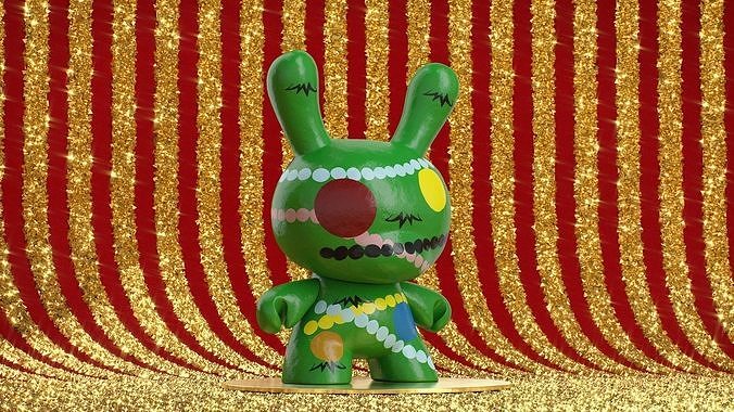 Kidrobot Christmas Tree 12 inch Christmas Set Dunny 3D model