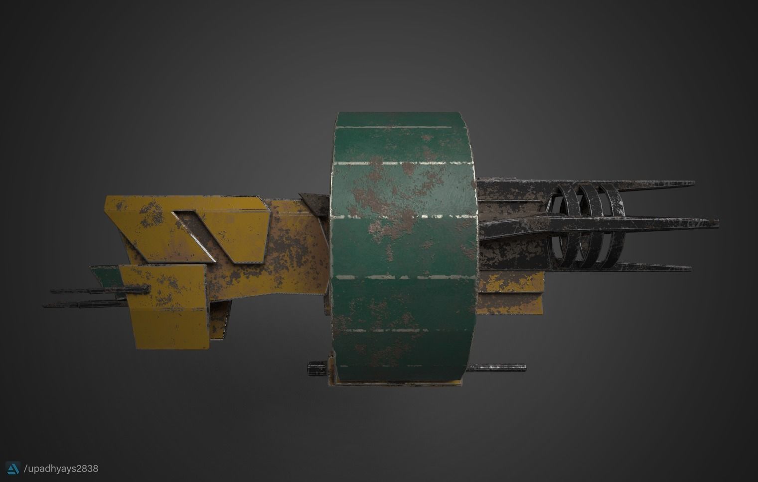 SciFi portal gun Low-poly 3D model_5