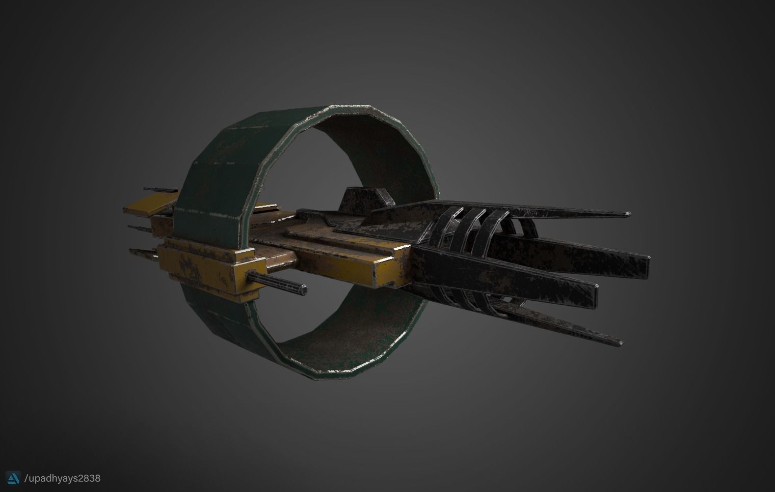 SciFi portal gun Low-poly 3D model_1