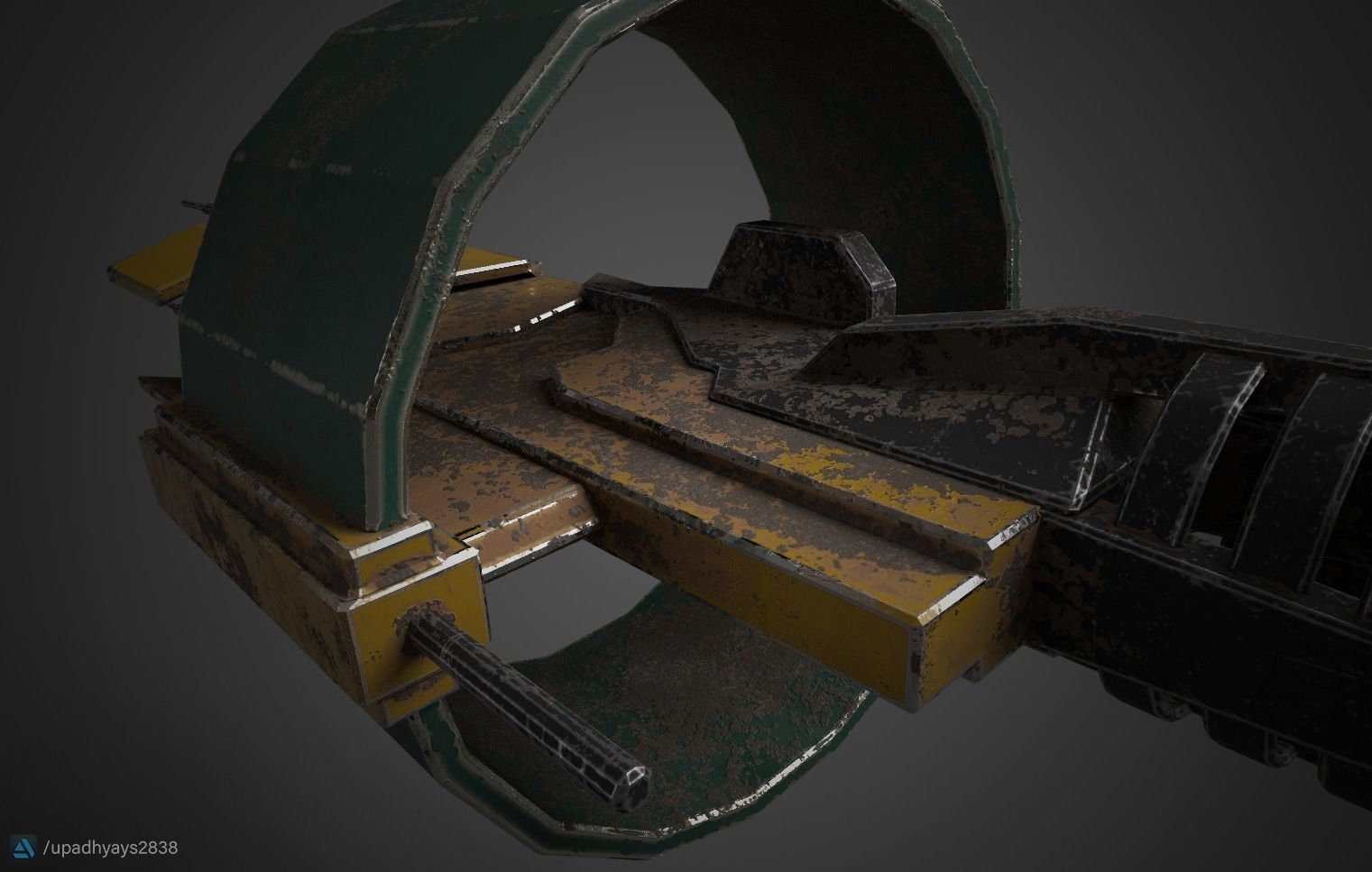 SciFi portal gun Low-poly 3D model_2