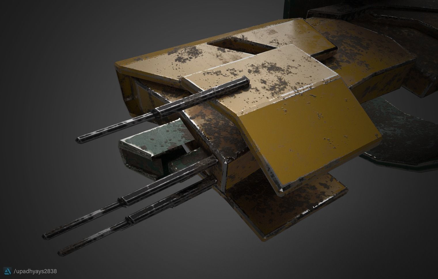 SciFi portal gun Low-poly 3D model_4