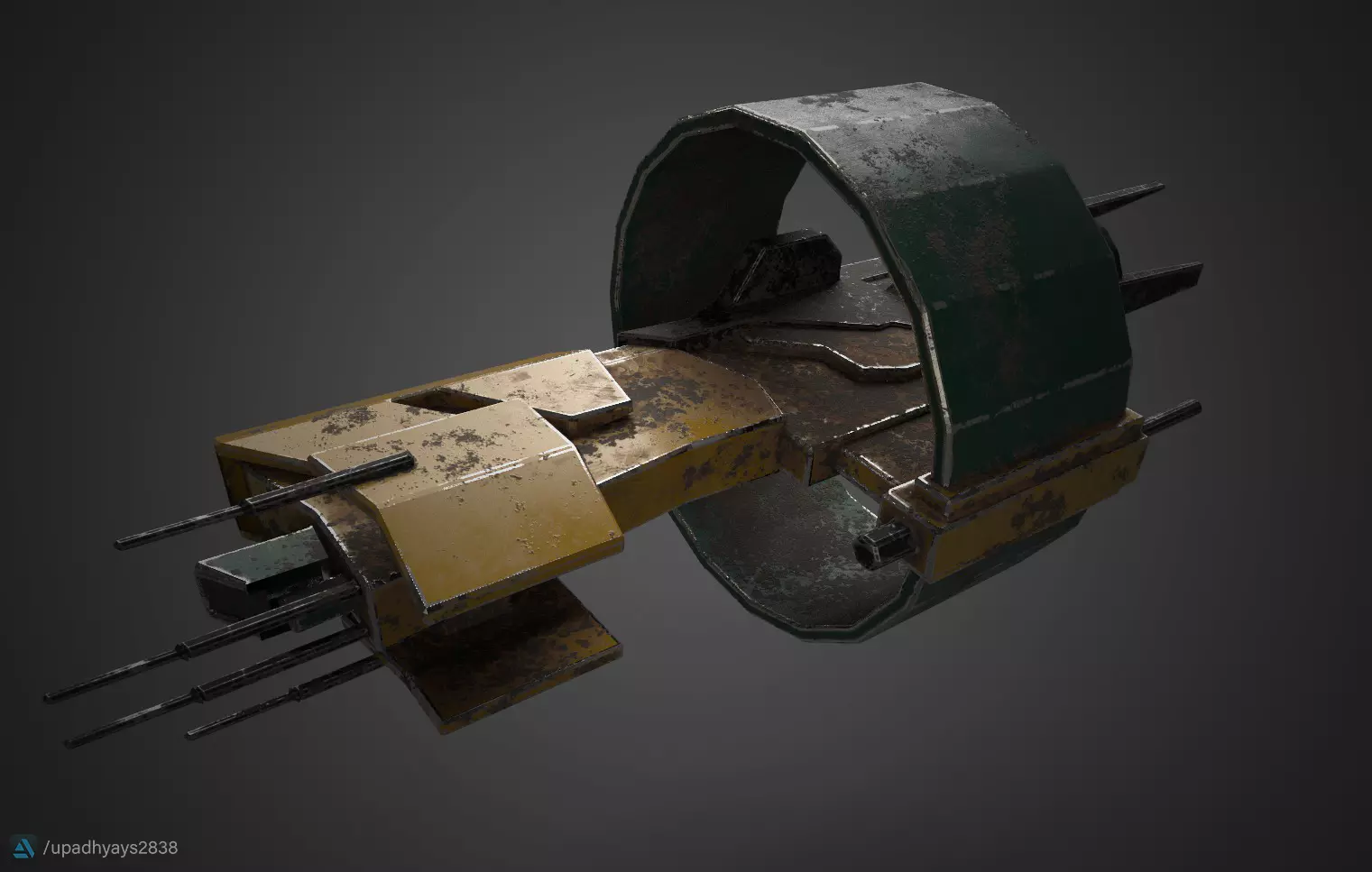 SciFi portal gun Low-poly 3D model_0