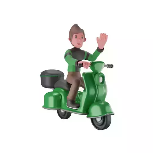 Motorcycle Taxi Online Low-poly 3D model