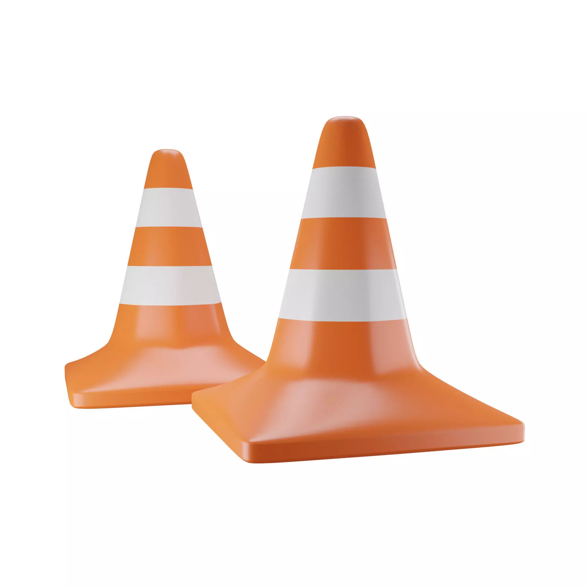 Orange Traffic Cone Low-poly 3D model_0