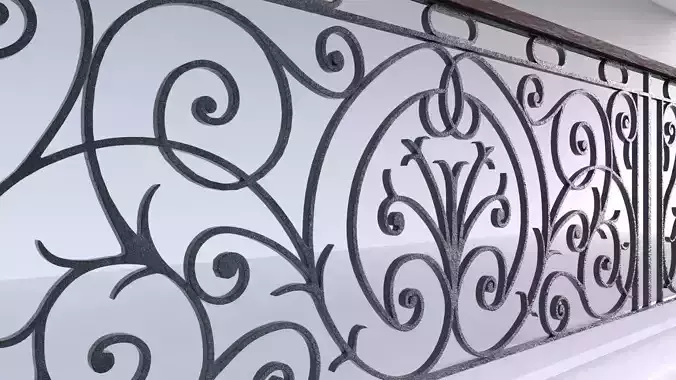 classic style metal wrought iron railing set